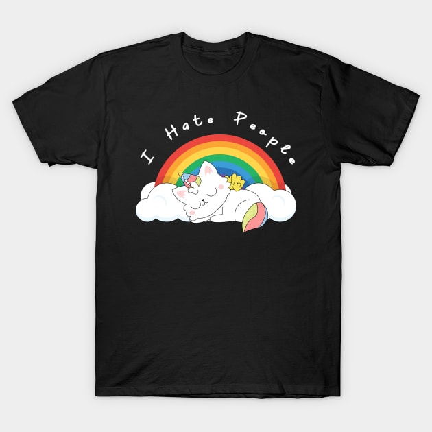 unicorn cat i hate people T-Shirt by Abderrahmaneelh